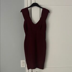 Herve Leger Deep Red Mini Dress